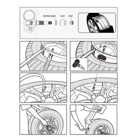 Namolit Solar Tire Pressure Detector Car Wireless Tire Pressure Monitor Monitoring System Waterproof with 4 Sensors Alarm Function Internal Sensor