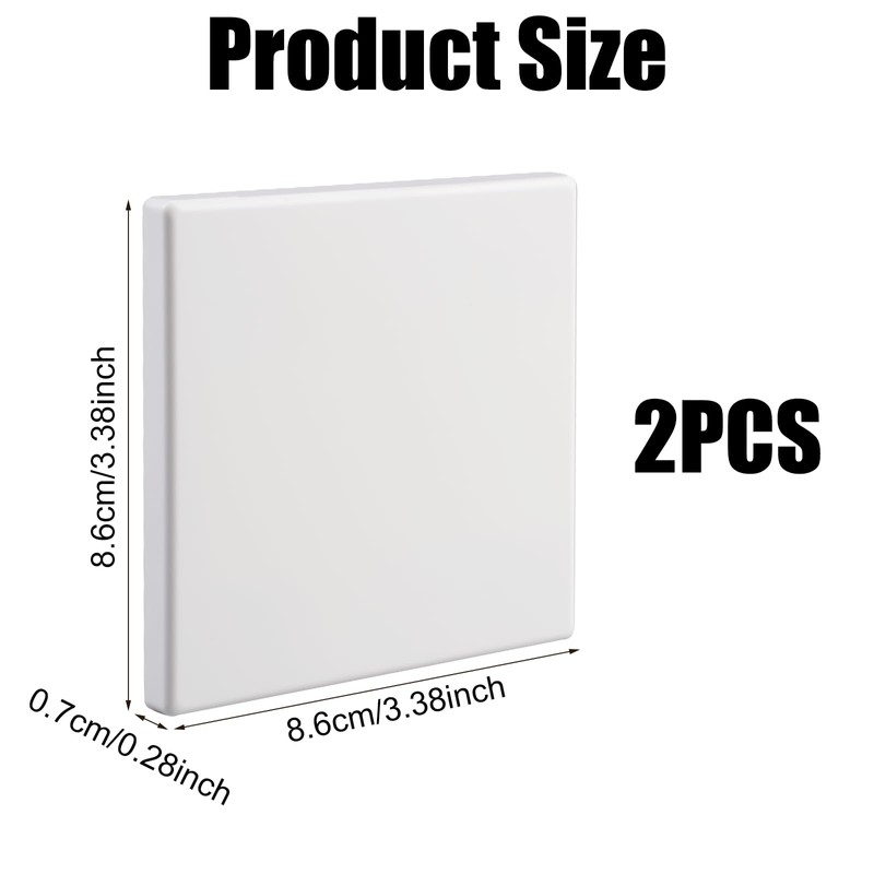 Pack of 2 Flush-Mounted Blind Covers, 8.6 x 8.6 cm,