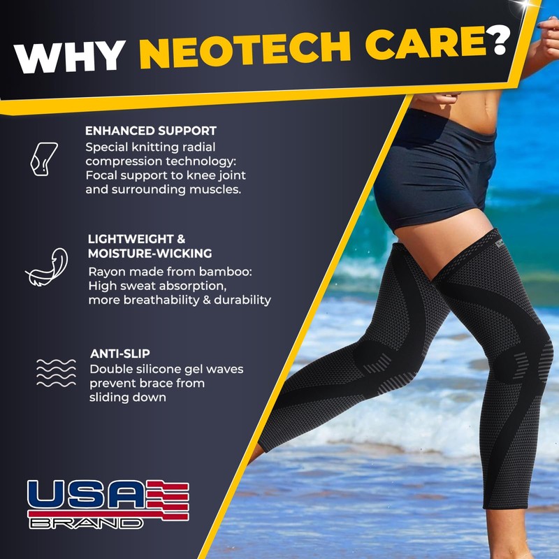 NeoTech Care Knee & Leg Support Brace - Breathable (Black