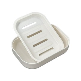 LOORMEI Moisture-Proof and Mold-Proof Soap Dishes Holder - With a draining function, Suitable for Bathroom and Travel Convenience, with a Non-Slip Design to Keep Soap Dry for a Long Time (White)
