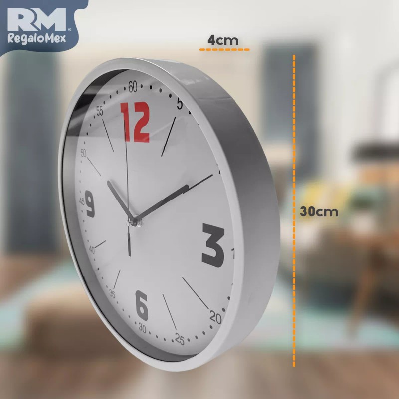 Rm Regalomex Reloj De Pared Plástico Con Segundos Marcados 30