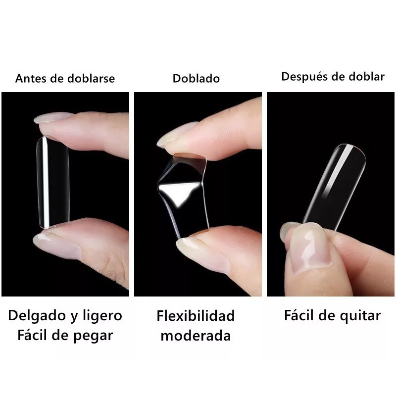 Dolores Caja 240 Uds Tip Uña Postiza Stiletto Natural Transparente