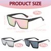 3 Pcs Rave Glasses, Square Sunglasses, Flat Top Big Frame