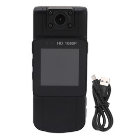 Mini Body Camera 1080P Infrared Night Vision Motion Detection 180 Degree Rotation Lens 1.54inch Display Body Worn Camera
