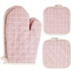 Oven Mitts and Pot Holders Sets 4 pcs, Pink Oven