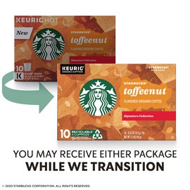 Starbucks Medium Roast K-Cup Coffee Pods — Toffeenut for Keurig Brewers — 6 boxes (60 pods total)