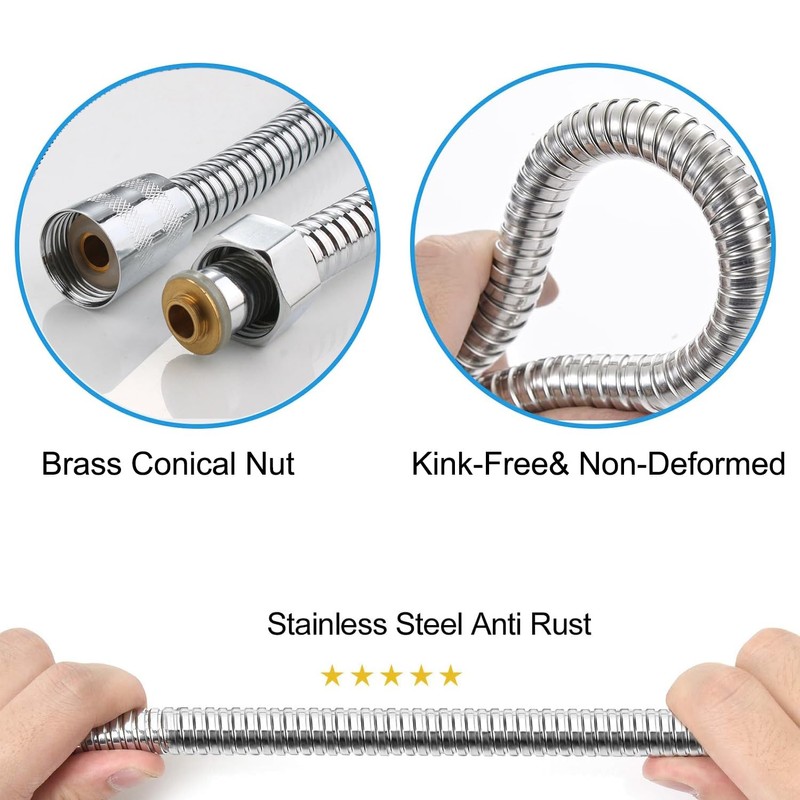 Shower Hose,118 inch Extra Long Stainless Steel Shower Head Hose