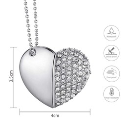 GARRULAX USB Flash Drives, Premium Heart Diamond High Speed USB 2.0 Flash Data Storage Drive Memory Pen Stick Flash Disk Pendrive