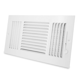 FanGoFast 12x6 Inch(Duct Opening) Ceiling Register Ac Vent 3-Way ABS Sidewall Ceiling Air Vent w/Manual Adjuster for Home, Office, Bathroom, Toilet