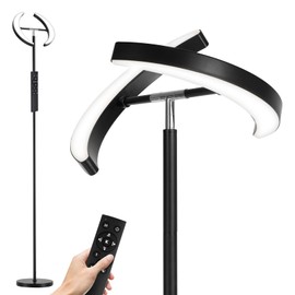 SUNMORY Floor Lamps for Living Room, 28W Bright LED Floor Lamp with 2 Rotatable Lights & Remote Control, 74" Tall Standing Lamp with Stepless Dimmable, Modern Reading Corner Lamp for Bedroom, Office