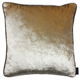McAlister Textiles Crushed Velvet Large Cushion Cover | Champagne Gold Decorative Luxury Plush Shiny Square Scatter Throw Pillow | 49cm 20"