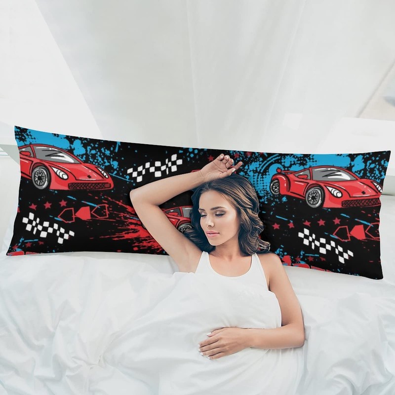 WINTYE Abstract Cars Red Body Pillow Cover 20×54in with Zipper