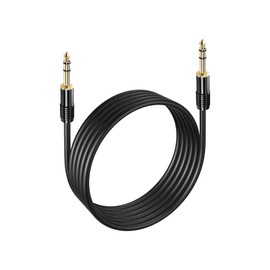 PNGKNYOCN 1/4 Inch TRS Guitar Cable, 2M Gold-Plated 6.35 mm 1/4 Inch TRS Male to Male Balanced Stereo Audio Connection Cable for Guitar, Amplifier, Mixer, Speaker (2M)