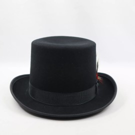 HXC Top Hat Men's Small Black De Luxe 100% Wool # WPL 5923 Made In USA