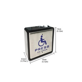Olideauto Handicap Door Access Wired Stainless Steel Push Button 4-1/2''(L) x4-1/2''(W) Olide-510 Without Receiver