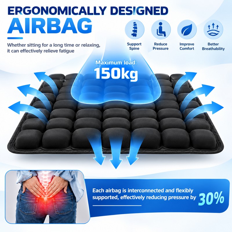 3D Air Cell Seat Cushion for Car, Office and Home