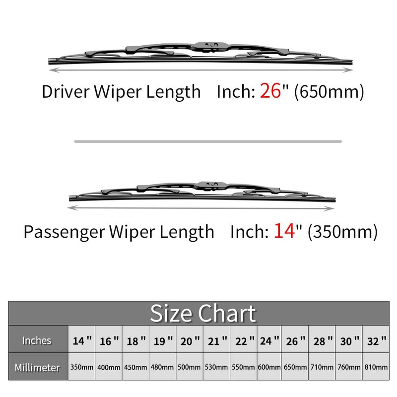 Replacement for Scion xD Windshield Wiper Blades - 26"+14" Front