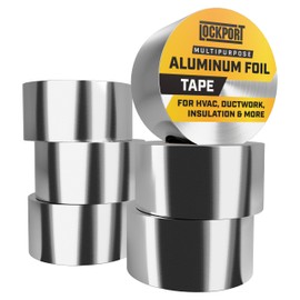 Lockport Aluminum Foil Tape 2" x450 ft - 6 Pack - Aluminum HVAC Tape - HVAC Duct Sealing, Dryer Vent, Heat Insulation & Ductwork Repairs - Heat Resistant, Waterproof, Professional Grade