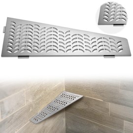 Teenyyou Quadrilateral Corner Shelf for Tiled Walls 12 Brushed 316 Stainless Steel 3/32 Thick Anchor Plate Bathroom Storage Shampoo Holder Organizer Kitchen Shelf