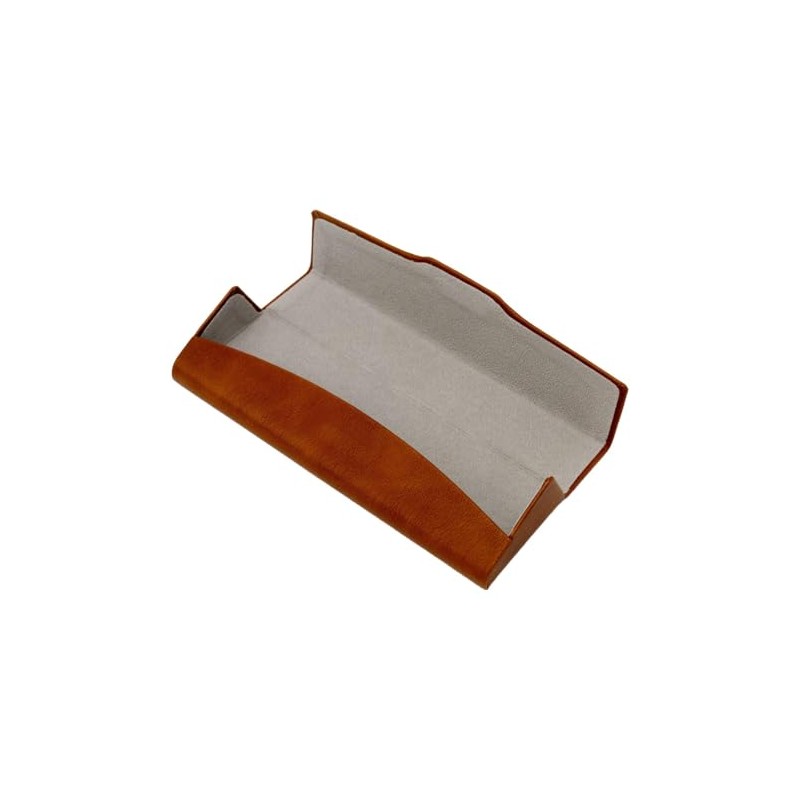 テーシーケース メガネケース おしゃれ スリム ケース マグネット式 スチール ポリウレタン ブラウン コンパクト