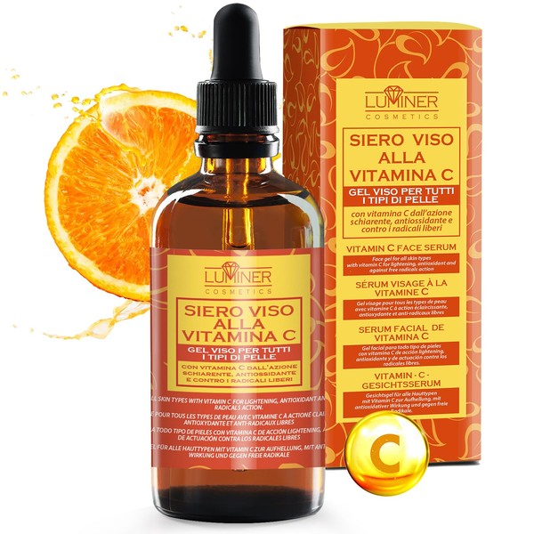 Vitamin C Serum 100 ml, Hyaluronic Acid Face Serum, Natural