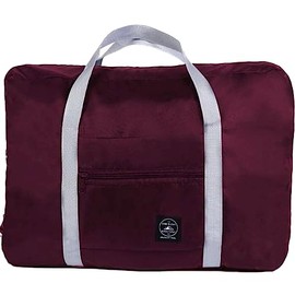 TranquilSunLTD Foldable Duffle Bag for Women & Men, Waterproof Lightweight Travel Bag for Sport, Gym, Vacation Cabin Size Baggage (Burgundy)