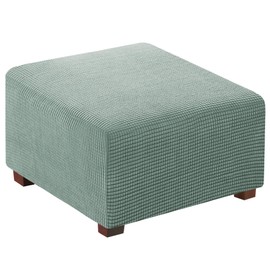 Flamingo P Stretch Ottoman Cover Square Ottoman Slipcovers Furniture Protector Folding Storage Stool Furniture Protector Soft Slipcover with Elastic Bottom (Small Size - Sage)