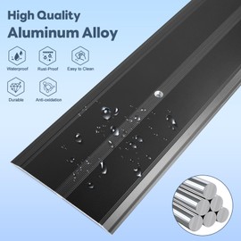 Heneymo 5 Pack Aluminum Door Threshold, 36"L x 2.4"W Metal Floor Transition Strip for Doorways, Threshold Strip for Exterior & Interior Doors Flooring Gaps, Doorway Protector and Decor (Black)