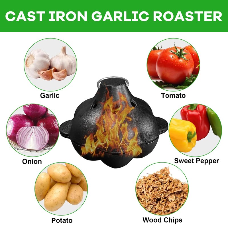 Garlic Roaster & Cast Iron Garlic Roaster, Garlic Roster Baker,