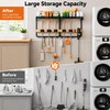 Tigerski Large Broom Mop Holder Wall Mounted with Top Shelf,3-in-1