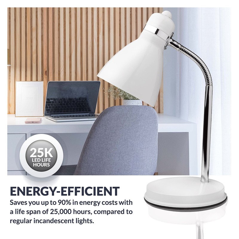 Newhouse Lighting Oxford White Metal Flexible LED Goose Neck Lamp