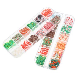 Baluue Xmas Nail Art Decors Compartment Soft Pieces for Manicure Ornaments for Festive Nail Salon Designs Easy to Use