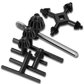 Hakkin Drill Chuck Key Wrench with Universal 4 Way Chuck Key, 6pcs Replacement Drill Press Chuck Key for Drill Clamping Tool, 4mm,6mm,10mm,13mm,16mm Chuck Press Wrench Key and 4 in 1 Drill Chuck Key