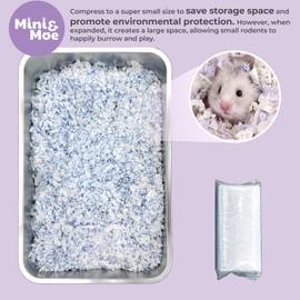mini&moe Hamster Bedding: Moisture Absorbent and Dust-Free Natural Paper Small Pet Bedding - for Guinea Pigs, Hamsters, and Rabbits, 17 Liters