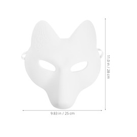 Ipetboom 2pcs DIY Fox Mask Fox Masks to Paint DIY White Paper Masks Masquerade Party Masks Costumes for Kids Decorating Craft Party Favors