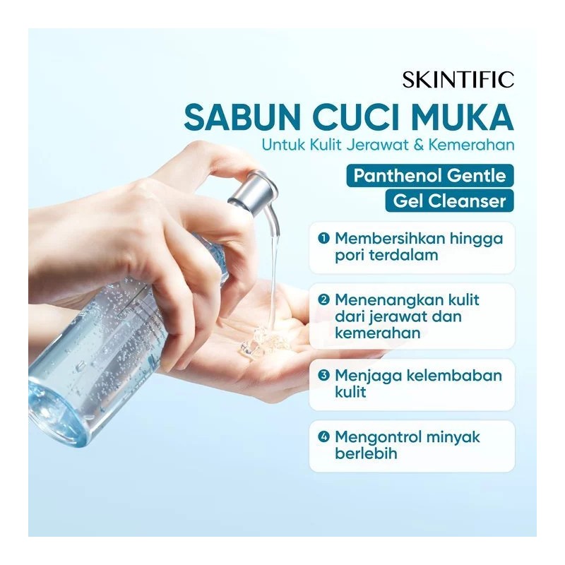 SKINTIFIC Panthenol Gel Cleanser Hydrating Moisturize Smooth Skin Face Wash