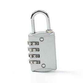 Anti-Theft Silver 4-Digit Combination Padlock (A) - 3 Piece Set Household Safety