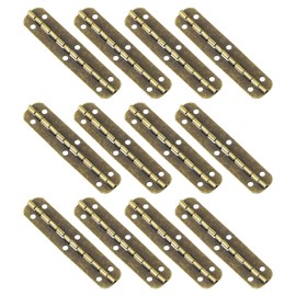 uxcell Metal Piano Hinges 180 Degree Long Folding Hinges with Screws for Wooden Box, Cabinet Closet, 65x15mm Bronze, 12 Pcs