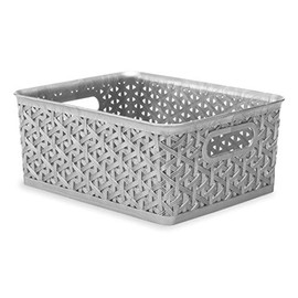 Whitmor 6597-5656-SLVR Resin Tote, Small, Silver