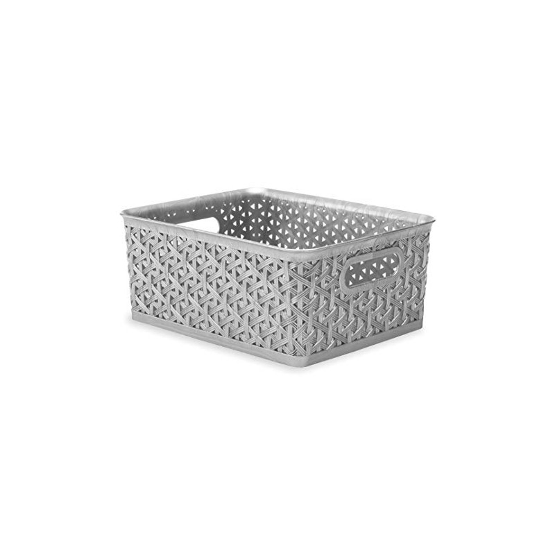 Whitmor 6597-5656-SLVR Resin Tote, Small, Silver