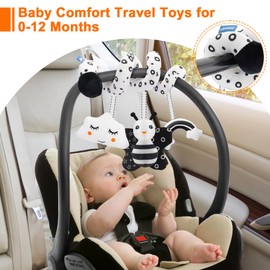 Zendstanding Pram Toy - Baby Seat Toy Baby Toy 0-6 Months Black White Contrast Hanging Toy Baby Toy from 3 Months Newborn Gifts