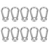 10Pcs Snap Hook Stainless Steel Safety Rope Spring Carabiner Hanging