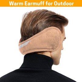 GNEGNI LIFE Ear Muff Men, Winter Warm Plush Ear Covers with Reflective Stripe Unisex Ear Warmer for Men Women Running Cycling Skiing