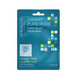 Andalou Naturals Instant Pure Pore Hydro Serum Facial Mask, Coconut, 0.6 Fl Oz