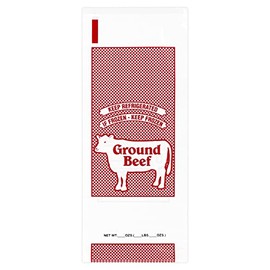 MAINCA Ground Beef Freezer Bags - 1 Lb. Size, Disposable, Single-layer Polyethylene, Self Seal, Red, Polyethylene (PE), 10.5" x 4.5" 2mm, Package of 50