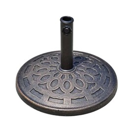 Four Seasons Courtyard Umbrella Base Fits Up To 2" Umbrella Pole for Garden, Patio, Yard, and Outdoor Events, Bronze, 18 Inch