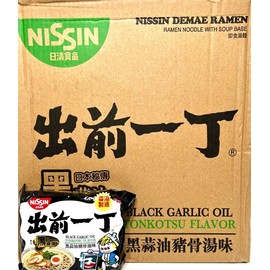 Nissin Black Garlic Oil Tonkotsu Ramen Instant Noodles 3.53 oz x 30 Packs