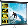 Epetlover 72 Inch 4:3 HD Projection Screen Manual Pull Down
