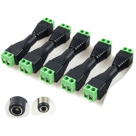 Hailege 20pcs 5.5x2.1mm DC Power Plug Male + Female CCTV 12V Power Terminal Connector Power Plug