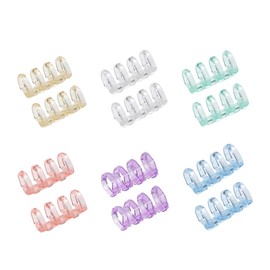 FamGift 4 Hole Binding, Stick, Loose-Leaf Binder, Easy to Remove, Notebook, Calendar, File, Binding, Pack of 12 (Pink, Purple, Clear, Yellow, Green, Blue, 2 of each color)